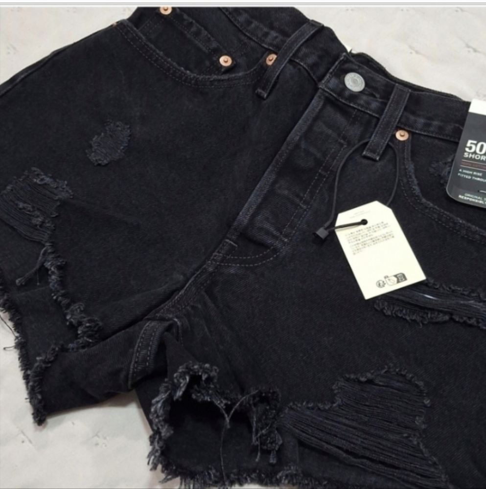 Levi's Premium 501 High Rise Shorts Stowaway Sz 26 - Picture 11 of 15